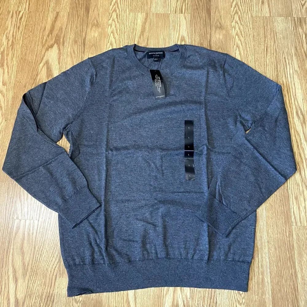 Banana Republic Long Sleeve Eco Sweater Gray Large